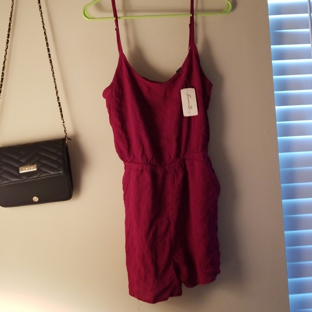 Open back Burgany romper